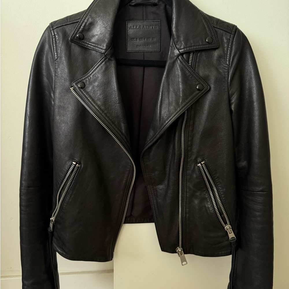 All Saints Black Leather Jacket